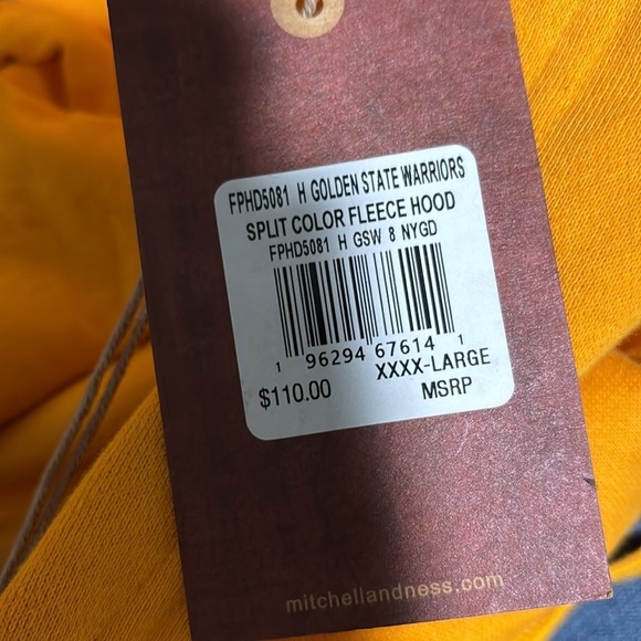 Mitchell &Ness Men’s Sweater h golden Warriors - Picture 7 of 7